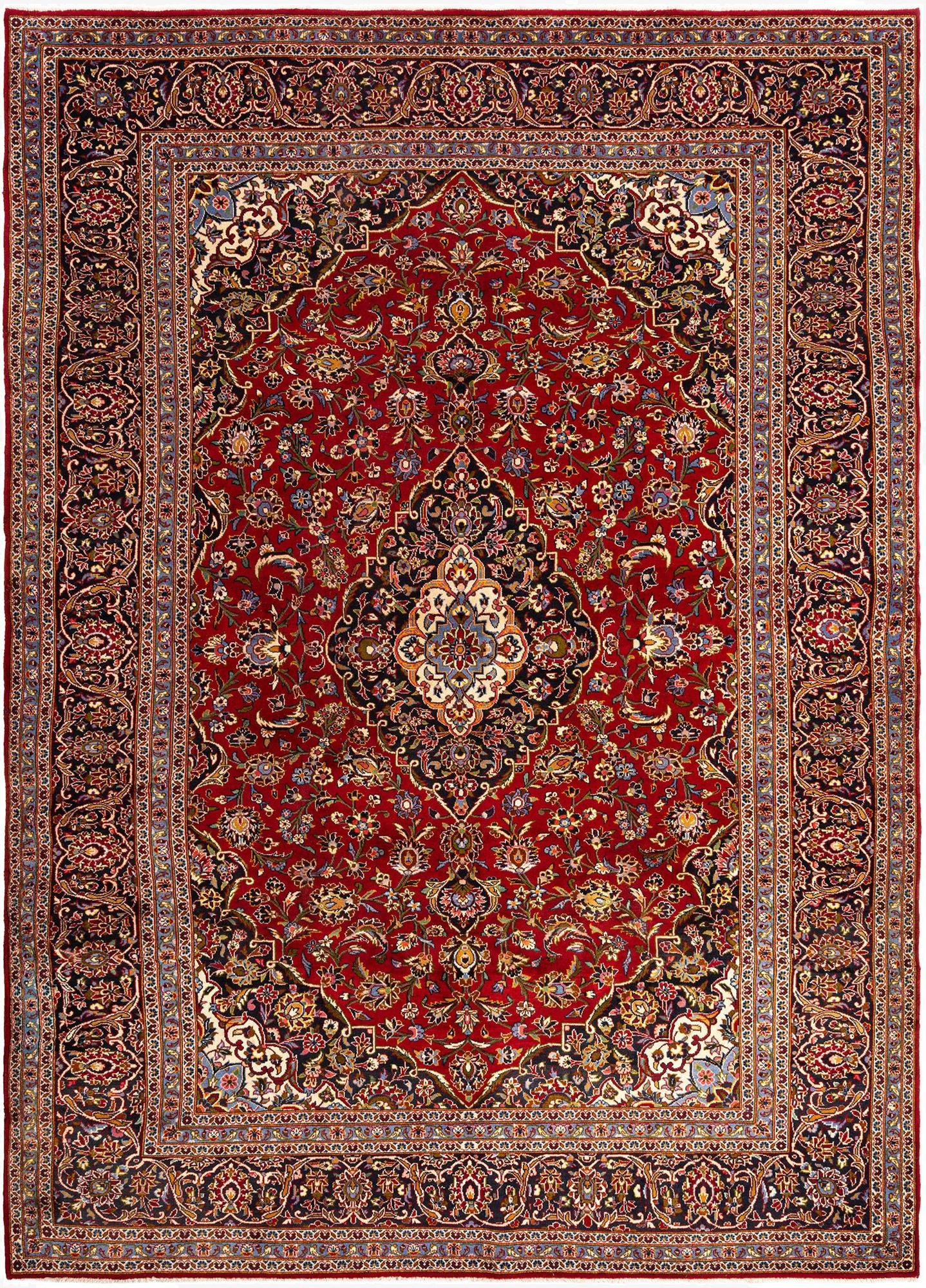 8' x 11' 4 Kashan Wool Rug