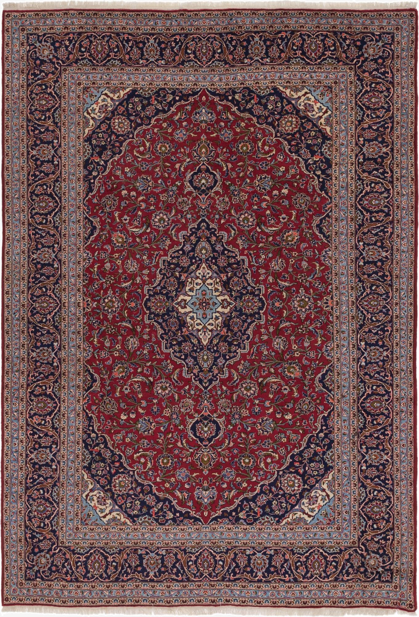 9' 9 x 13' 10  Hand Knotted Kashan Persian Wool Rug