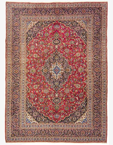 9' 9 x 13' 5 Hand Knotted Kashan Persian Rug