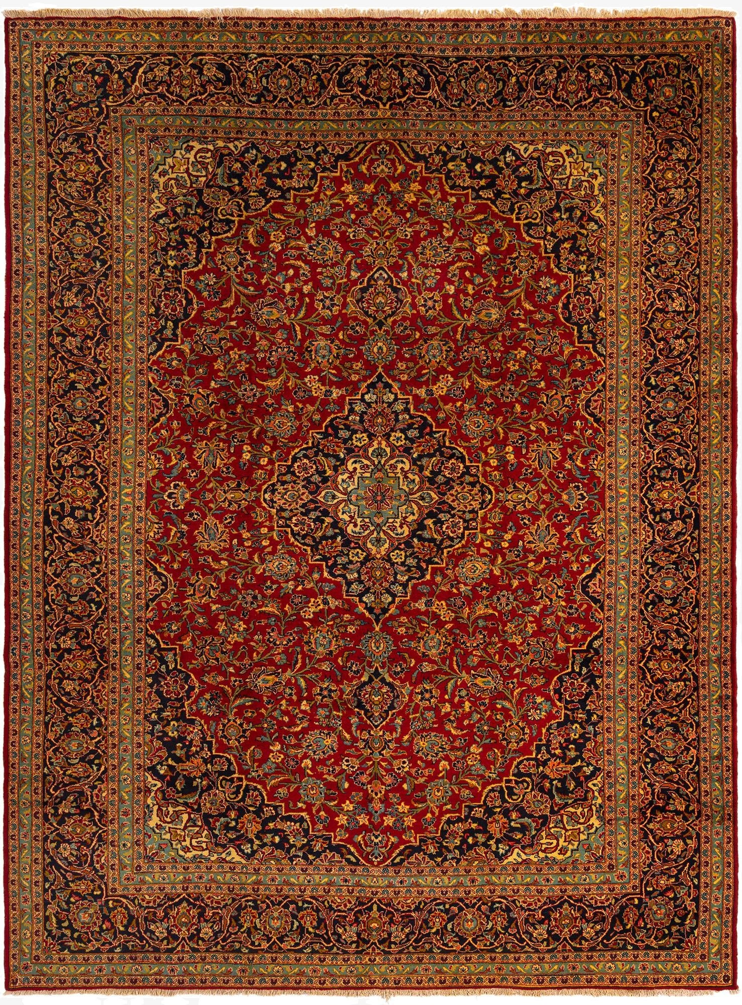 9' 7 x 12' 10 Kashan Wool Rug