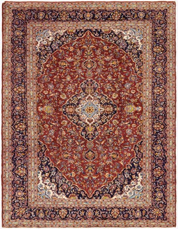 9' 10 x 12' 10 Hand Knotted Kashan Persian Wool Rug