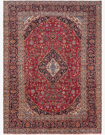9' 6 x 12' 10 Hand Knotted Kashan Persian Wool Rug