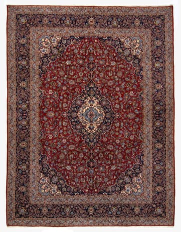 9' 10 x 13' 2 Hand Knotted Kashan Persian Rug