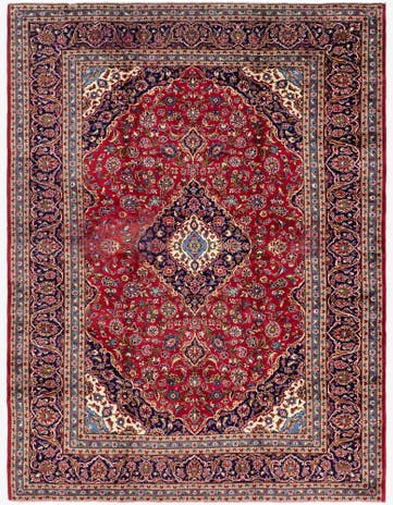 9' 10 x 12' 10 Hand Knotted Kashan Persian Wool Rug