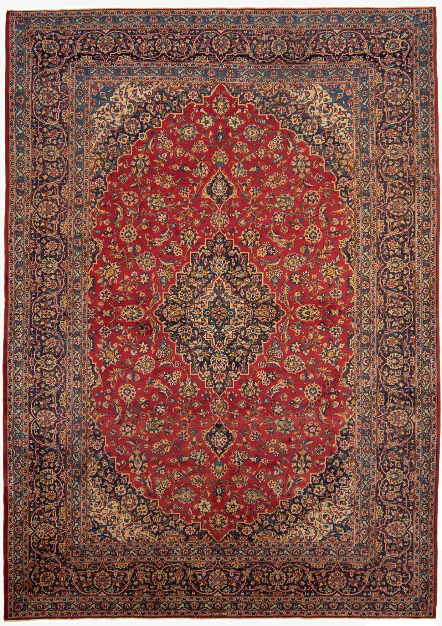 8' 1 x 11' 6 Kashan Wool Rug