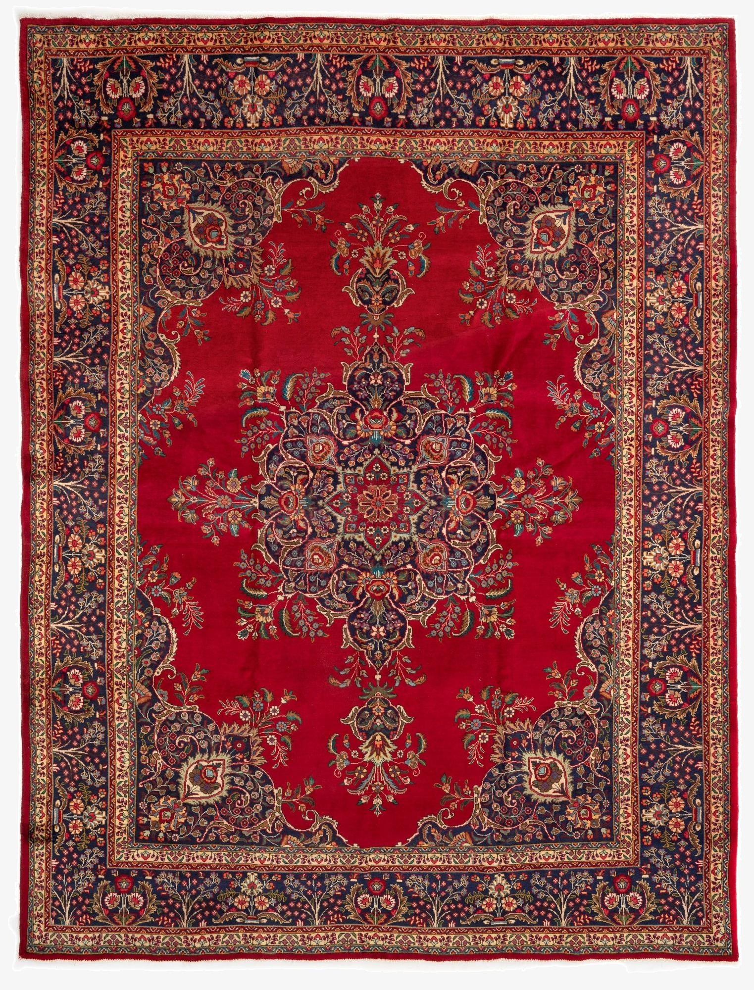 10' x 12' 8  Hand Knotted Kashan Persian Wool Rug