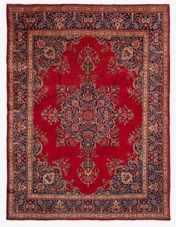 10' x 12' 8 Hand Knotted Kashan Persian Wool Rug