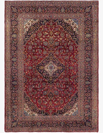 9' 6 x 13' 6 Hand Knotted Kashan Persian Wool Rug