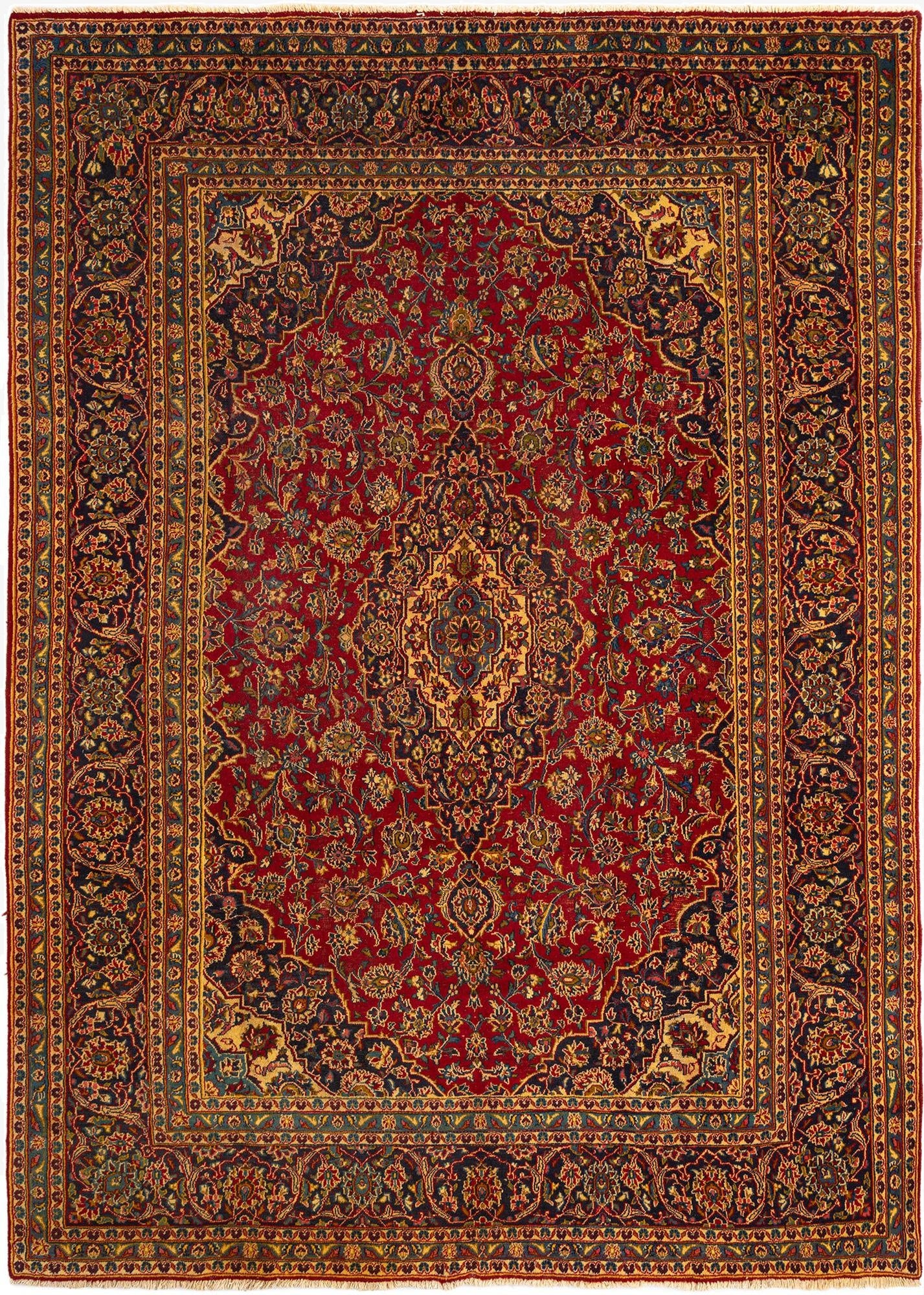 7' 7 x 10' 9 Kashan Wool Rug