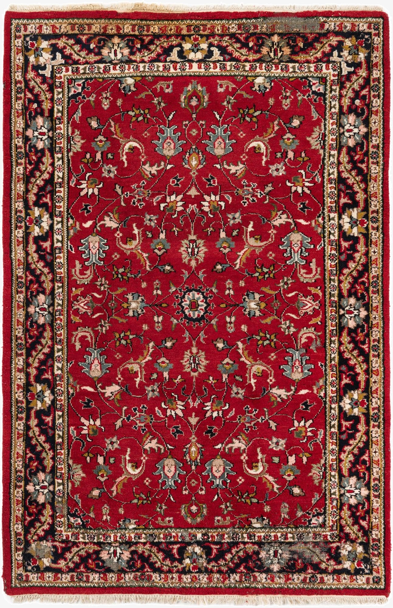 5' 7 x 8' 5  Hand Knotted Kashan Wool Rug