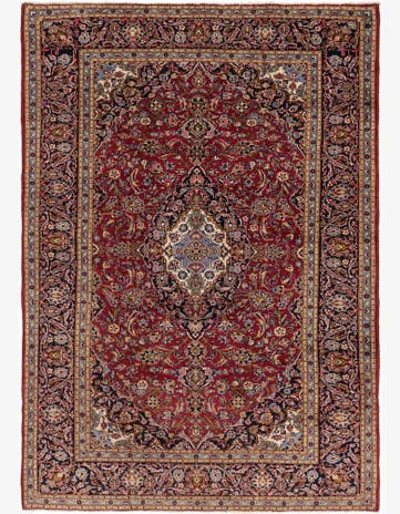 8' 7 x 12' 3 Hand Knotted Kashan Persian Wool Rug