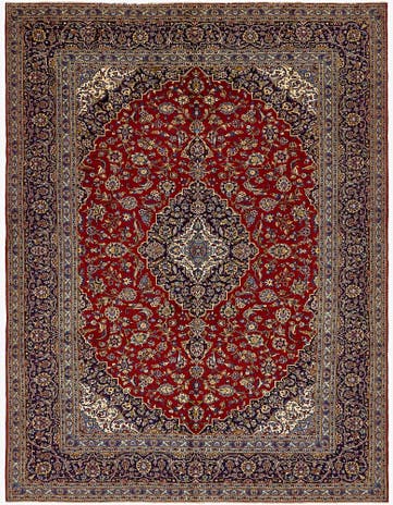 10' x 12' 10 Hand Knotted Kashan Persian Wool Rug