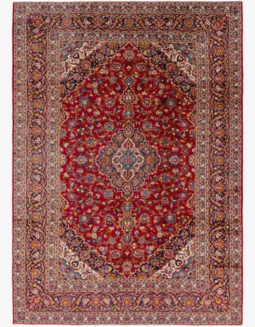 9' 7 x 13' 2 Hand Knotted Kashan Persian Wool Rug