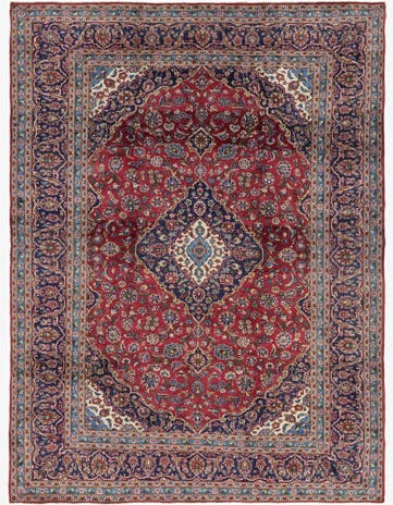 9' 10 x 12' 10 Hand Knotted Kashan Persian Wool Rug