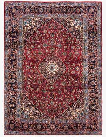 9' 6 x 12' 9 Hand Knotted Kashan Persian Wool Rug