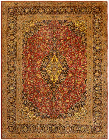 9' 9 x 12' 9 Kashan Wool Rug