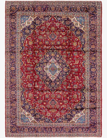 9' 9 x 14' Hand Knotted Kashan Persian Wool Rug