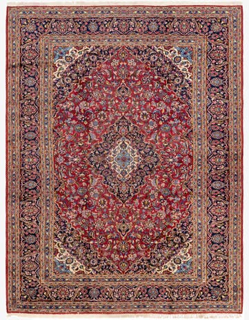 9' 10 x 13' Hand Knotted Kashan Persian Wool Rug
