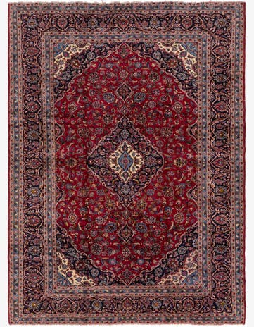 9' 9 x 13' 3 Hand Knotted Kashan Persian Wool Rug