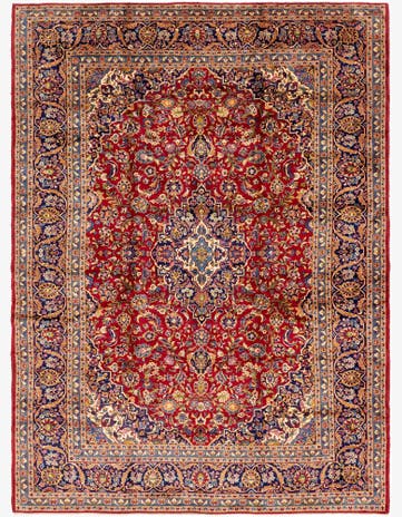 9' 9 x 13' 3 Hand Knotted Kashan Persian Wool Rug