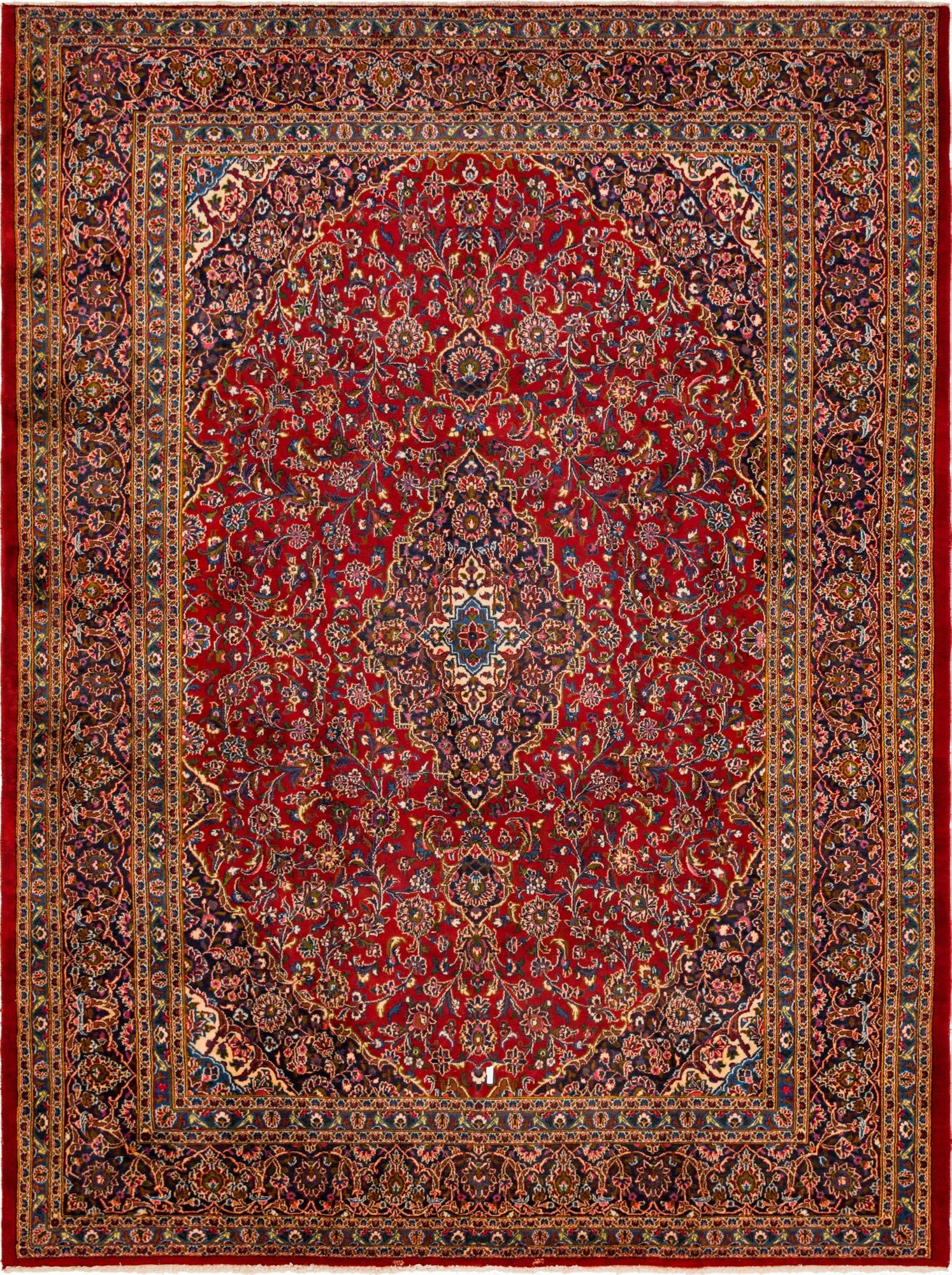 9' 6 x 13'  Hand Knotted Kashan Persian Wool Rug