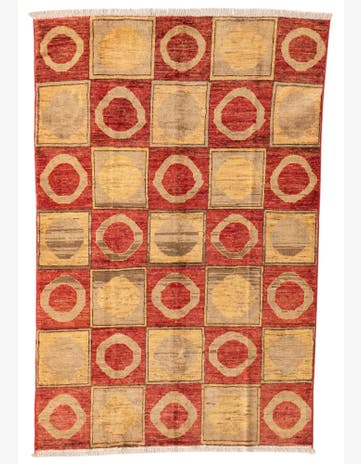 3' 9 x 5' 8 Hand Knotted Kashkuli Gabbeh Wool Rug