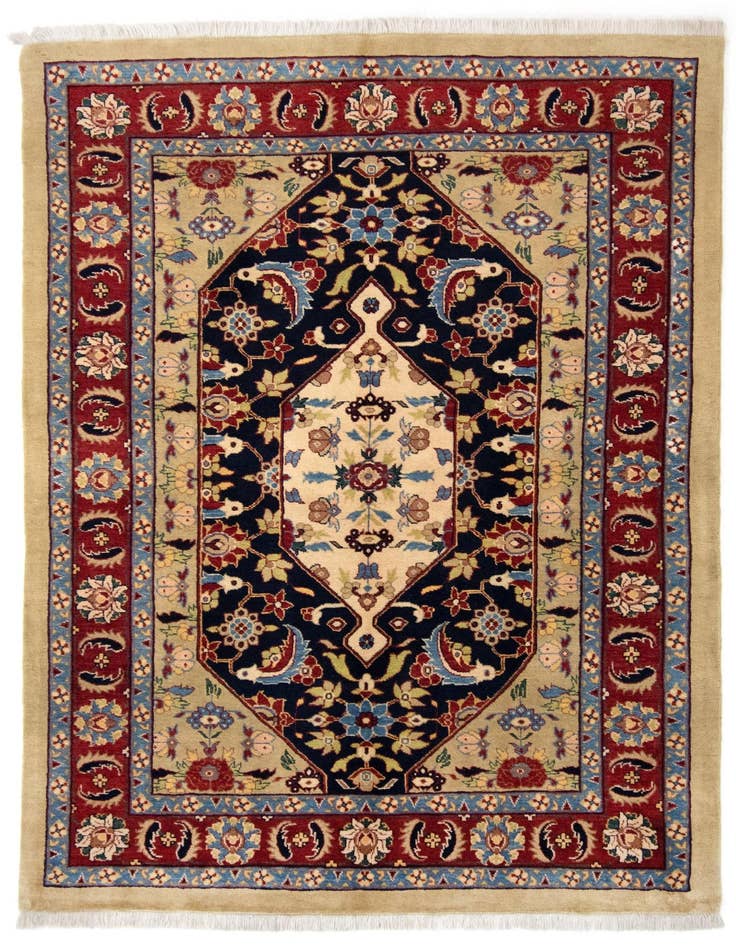 Detail image of 5' 1 x 7' Hand Knotted Kashkuli Persian Rug