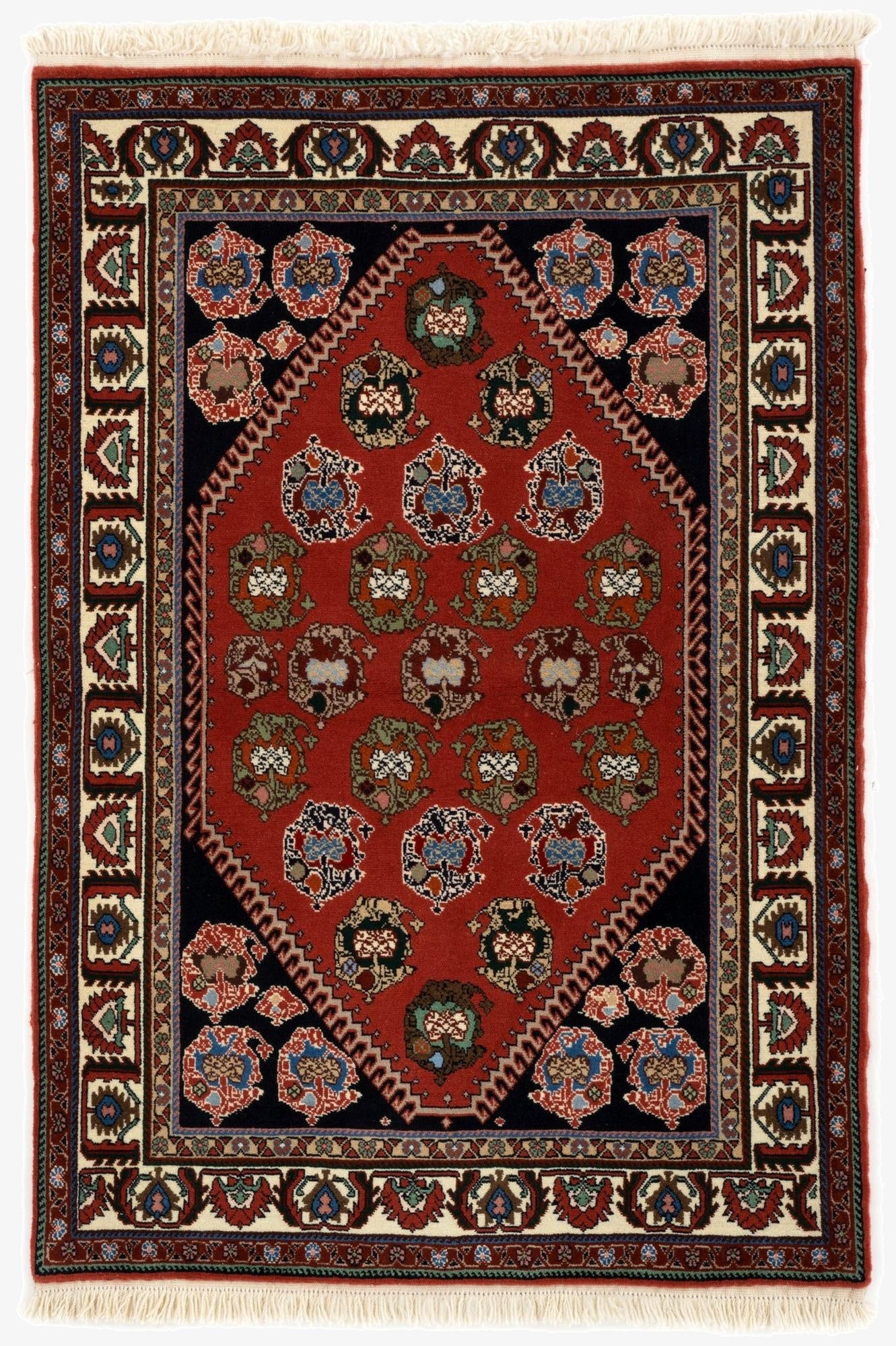 3' 5 x 5'  Hand Knotted Kashkuli Persian Wool Rug