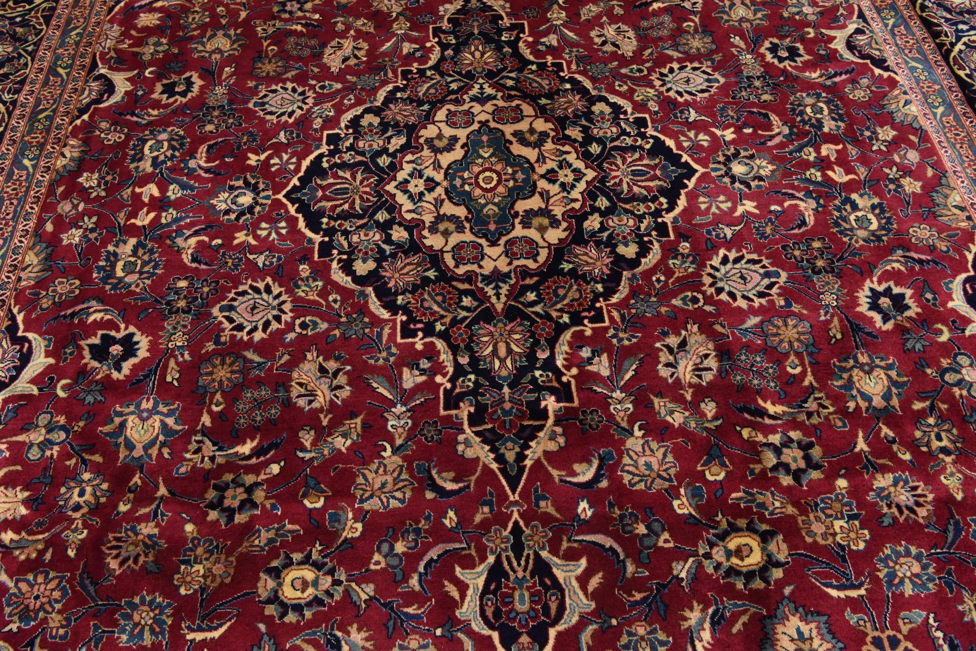 9' 8 x 12' 7 Hand Knotted Kashmar Persian Wool Rug