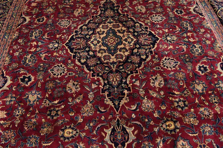 9' 8 x 12' 7 Hand Knotted Kashmar Persian Wool Rug