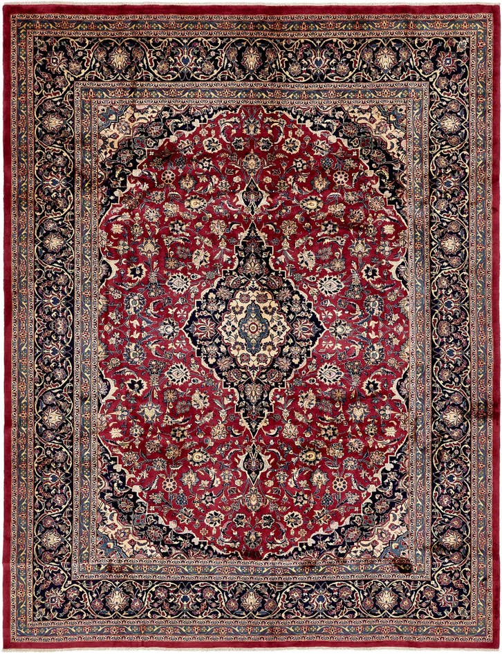Detail image of 9' 8 x 12' 7 Hand Knotted Kashmar Persian Wool Rug