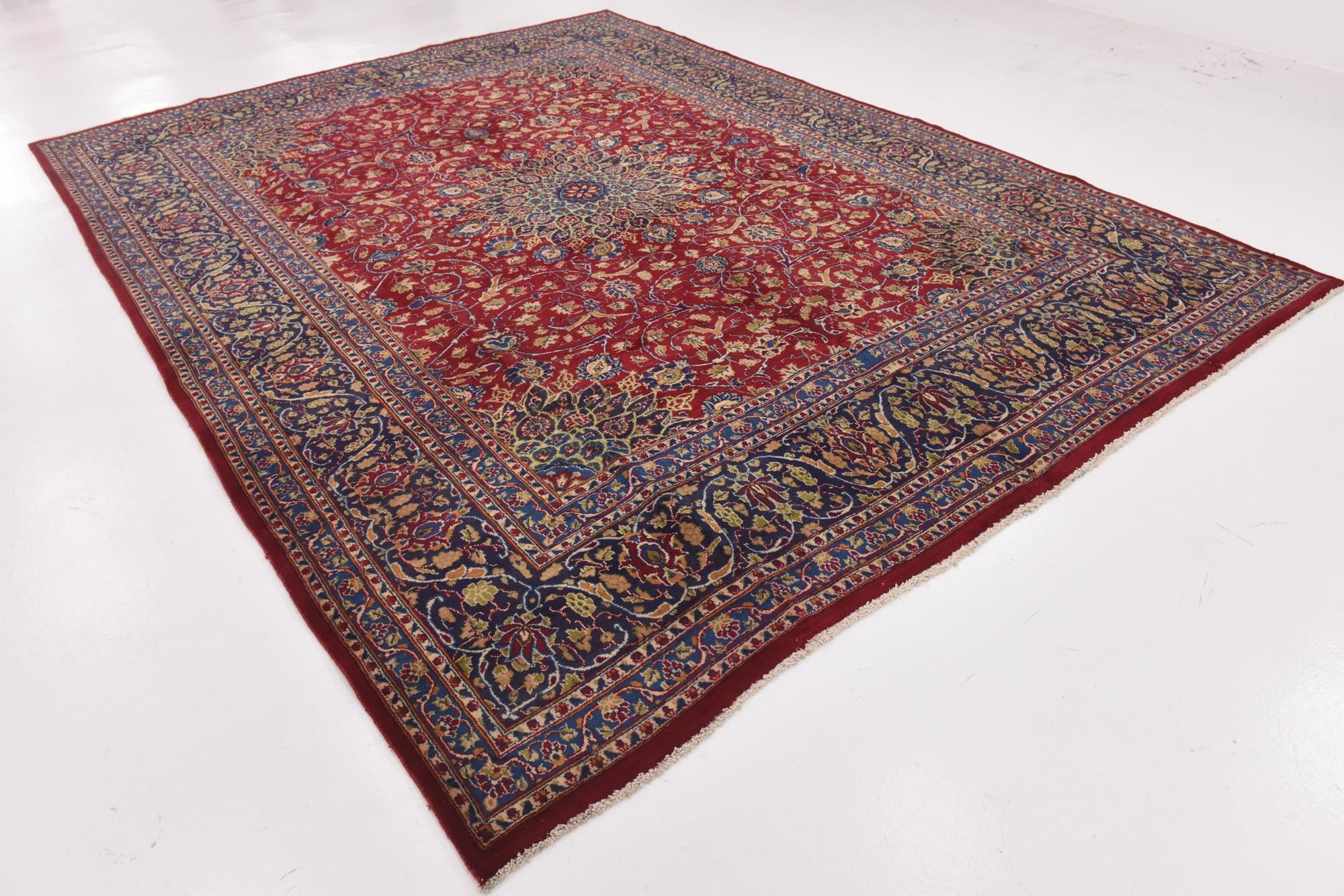 9' 7 x 13' Hand Knotted Kashmar Persian Wool Rug