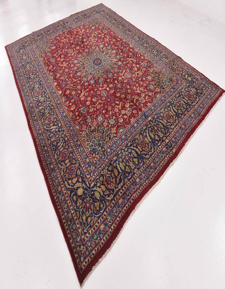 Detail image of 9' 7 x 13' Hand Knotted Kashmar Persian Wool Rug