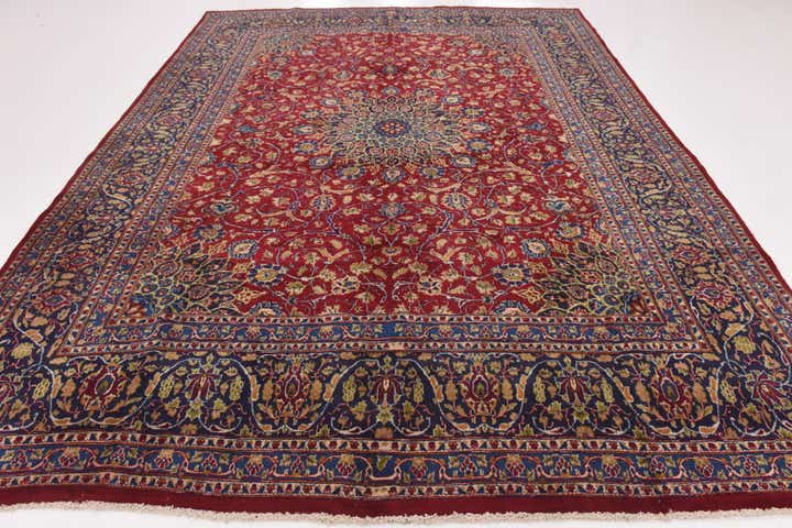 9' 7 x 13' Hand Knotted Kashmar Persian Wool Rug