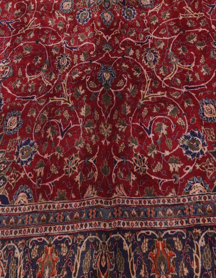 Detail image of 9' 7 x 12' 6 Hand Knotted Kashmar Persian Wool Rug