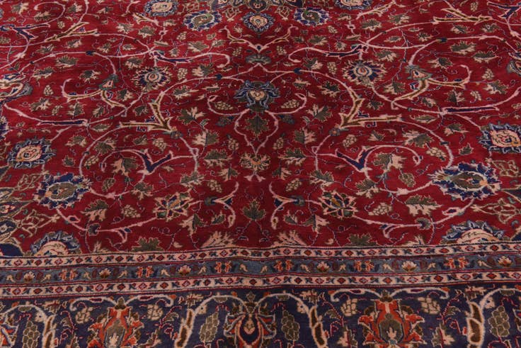 Detail image of 9' 7 x 12' 6 Hand Knotted Kashmar Persian Wool Rug