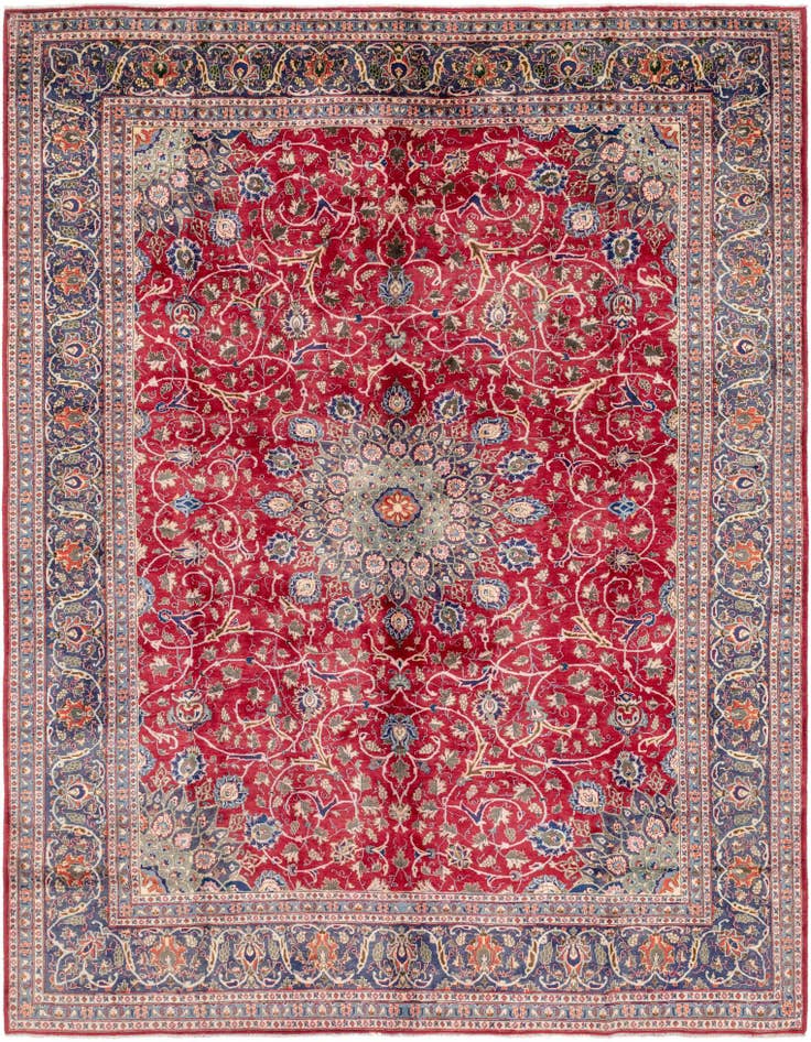 Detail image of 9' 7 x 12' 6 Hand Knotted Kashmar Persian Wool Rug