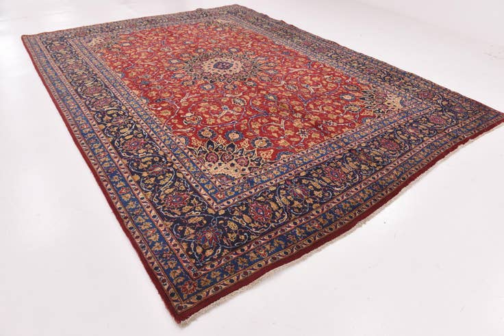 Detail image of 10' x 13' 2 Hand Knotted Kashmar Persian Wool Rug
