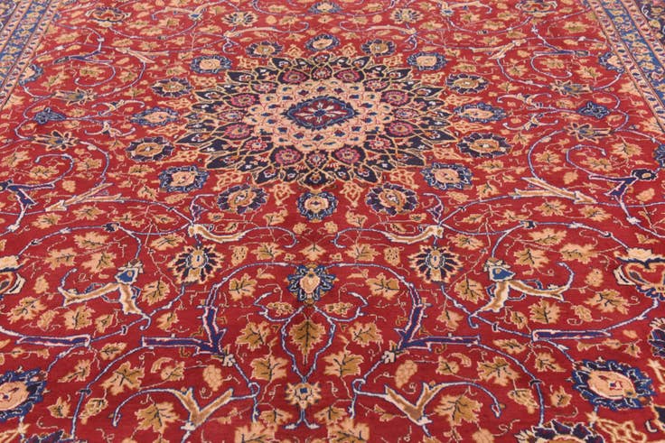 Detail image of 10' x 13' 2 Hand Knotted Kashmar Persian Wool Rug