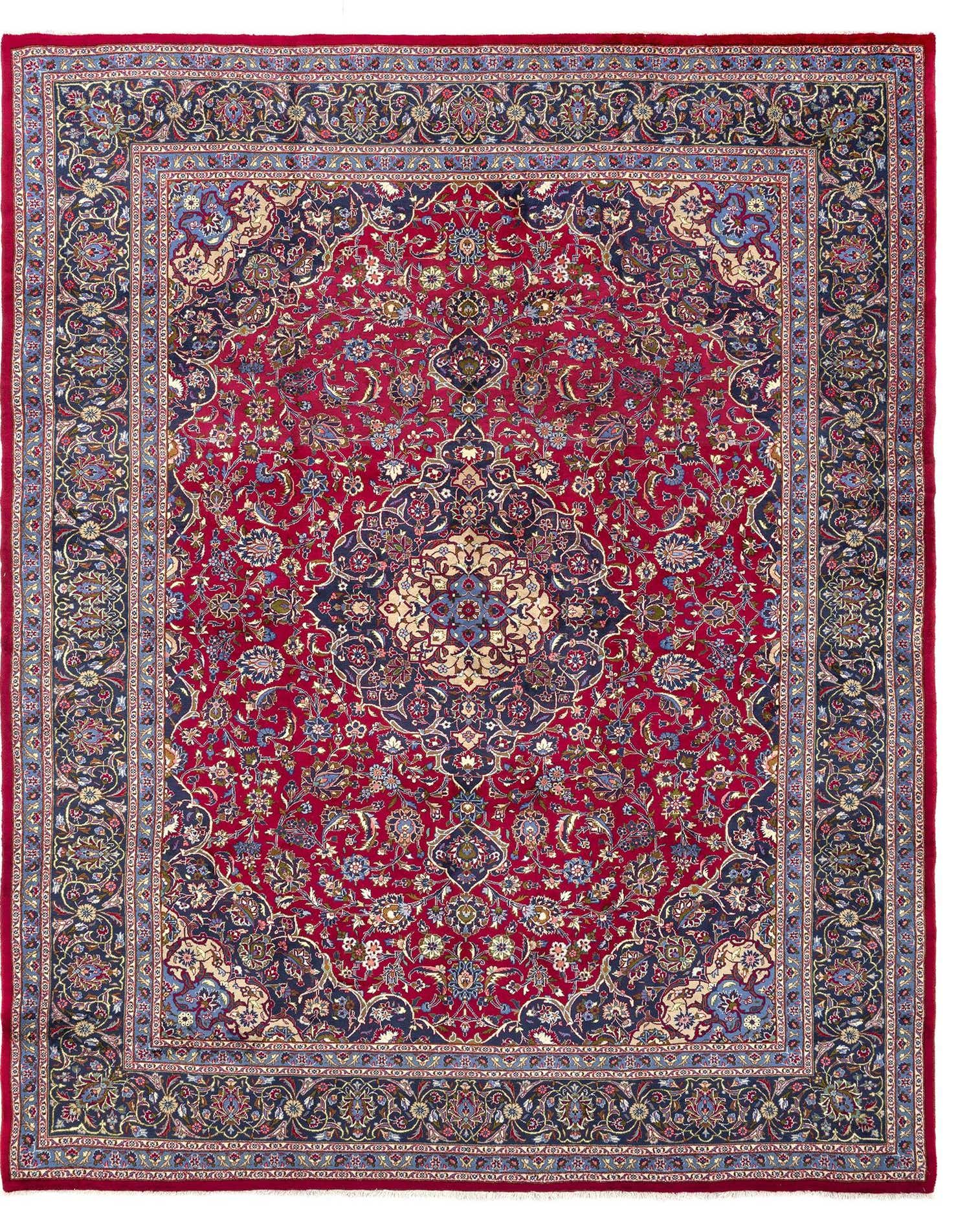 9' 9 x 12' 10 Hand Knotted Kashmar Persian Wool Rug