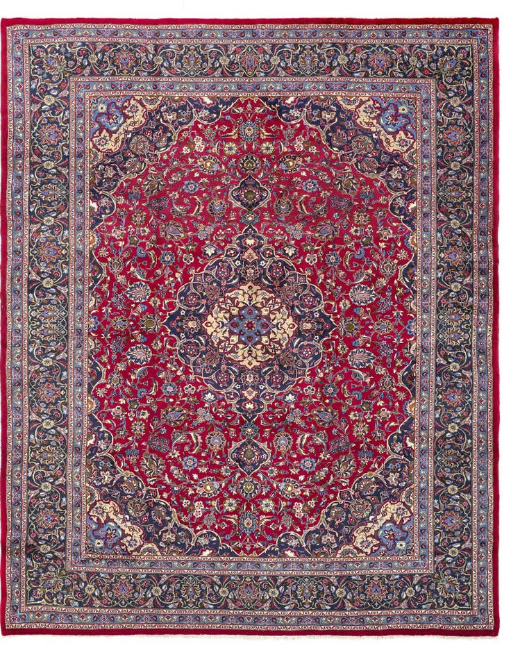 Detail image of 9' 9 x 12' 10 Hand Knotted Kashmar Persian Wool Rug