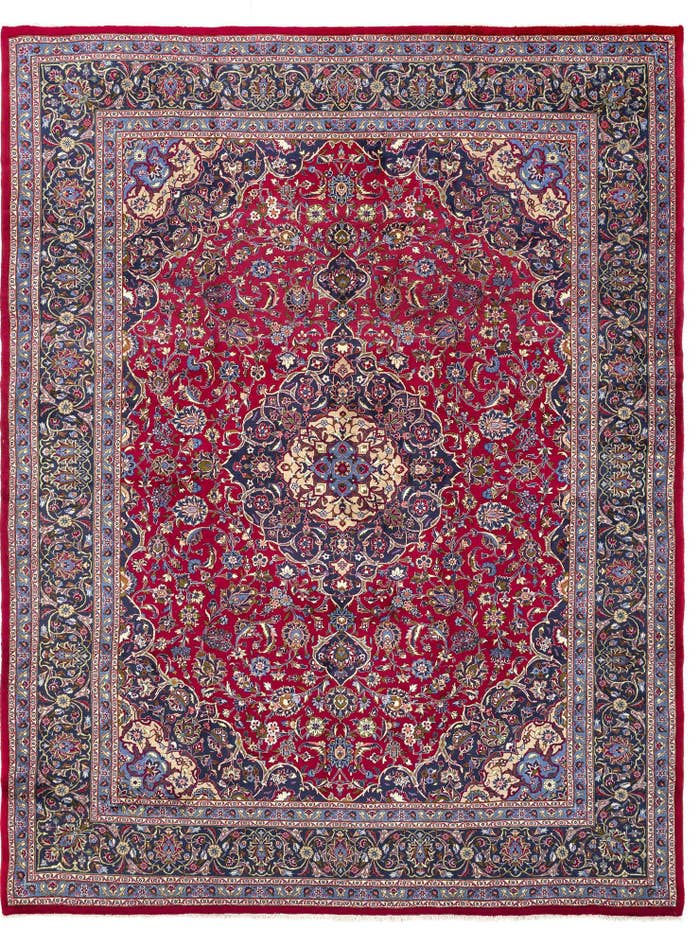 Detail image of 9' 9 x 12' 10 Hand Knotted Kashmar Persian Wool Rug