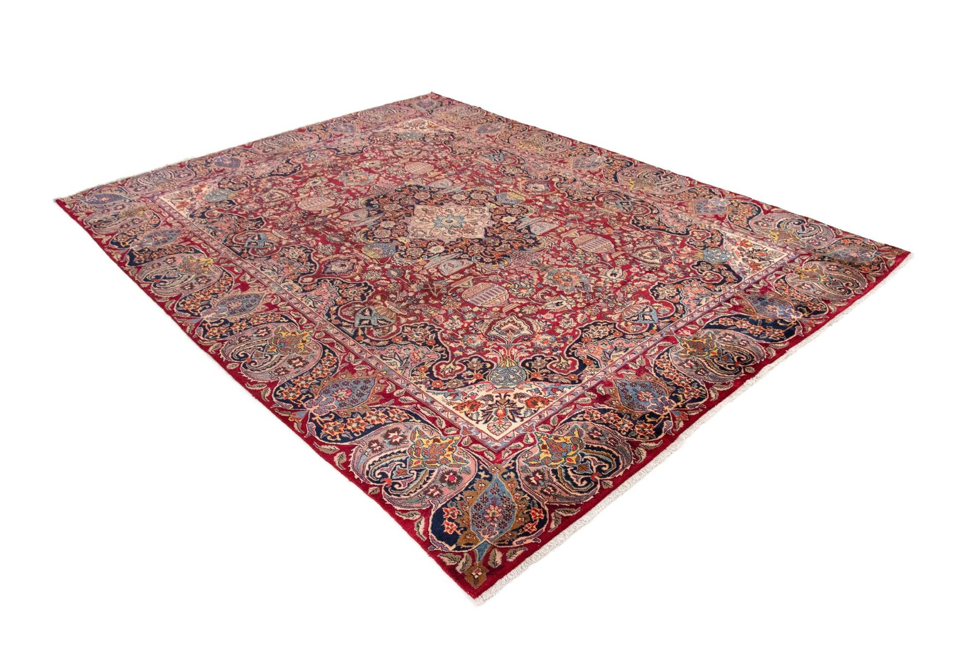 9' 6 x 12' 8 Hand Knotted Kashmar Persian Wool Rug