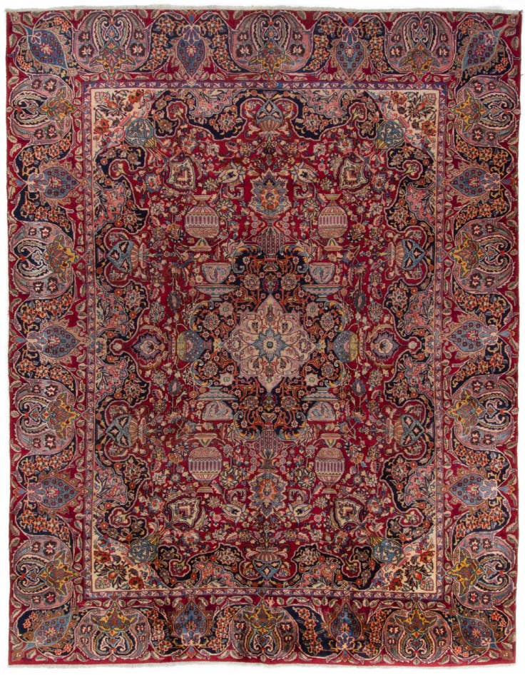 Detail image of 9' 6 x 12' 8 Hand Knotted Kashmar Persian Wool Rug