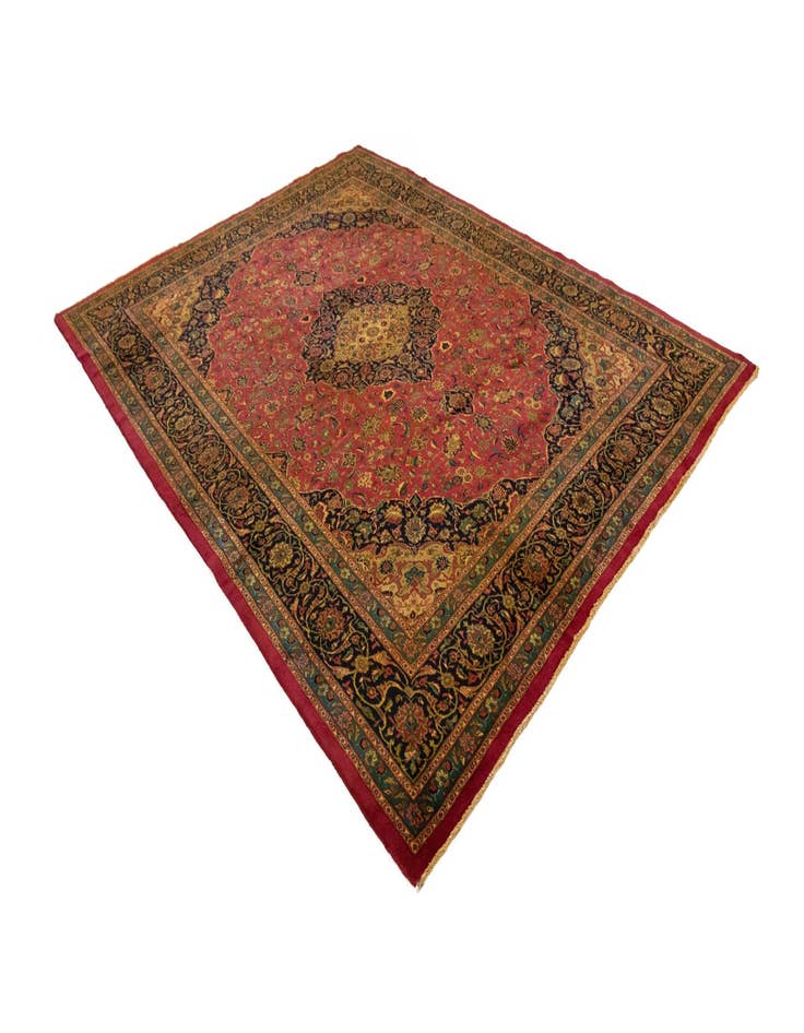 Detail image of 9' 11 x 12' 11 Hand Knotted Kashmar Persian Wool Rug