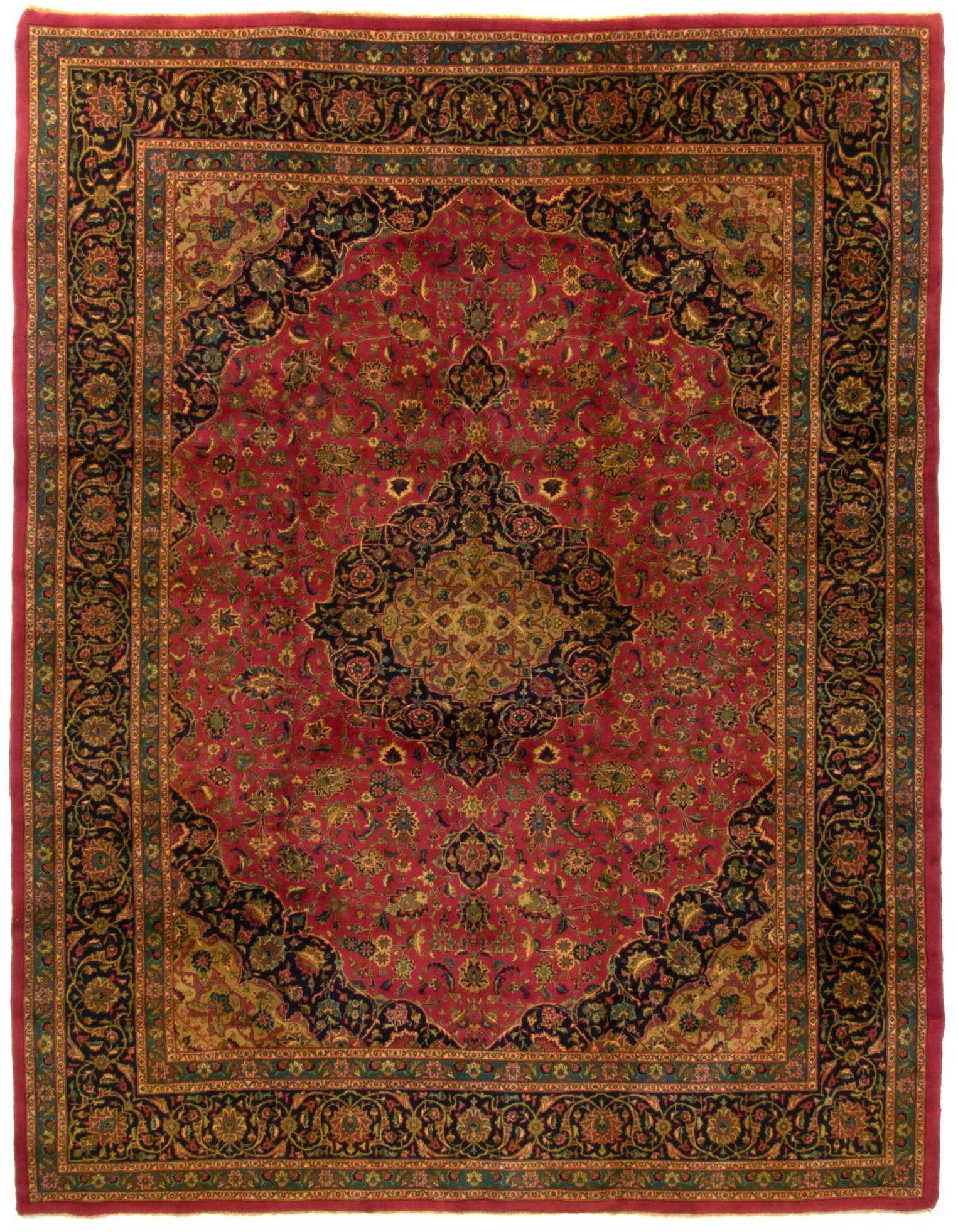 9' 11 x 12' 11 Hand Knotted Kashmar Persian Wool Rug