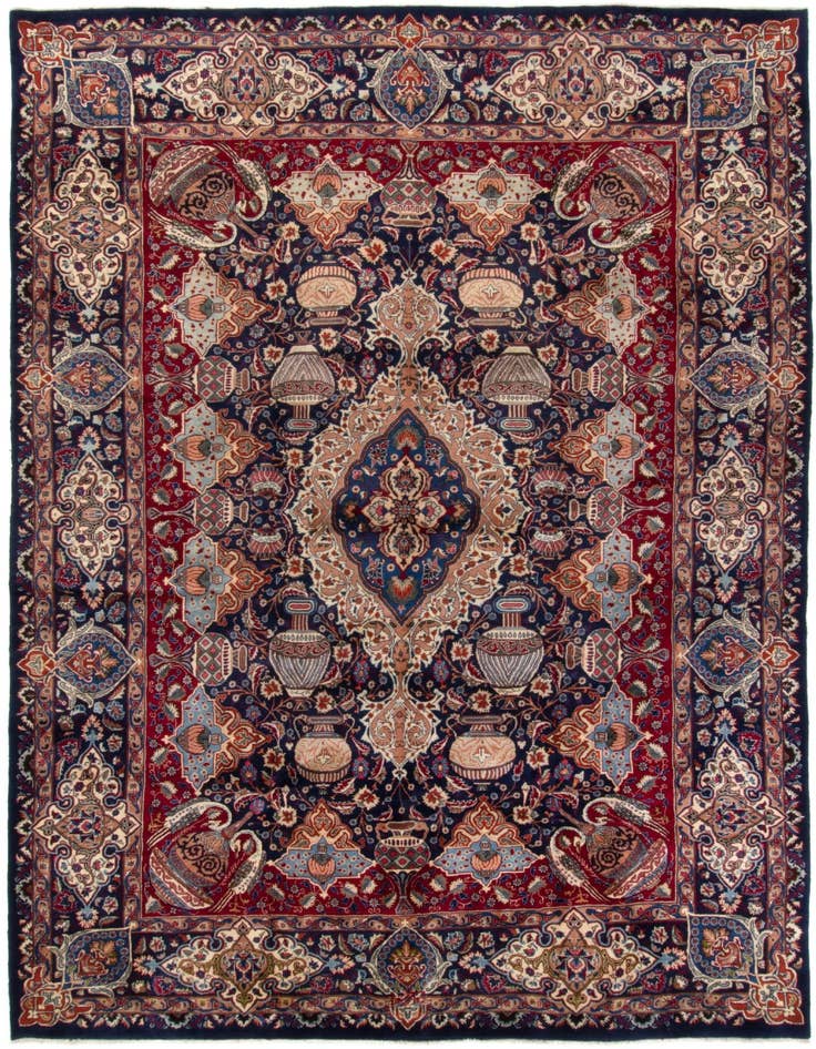 Detail image of 9' 4 x 13' 1 Hand Knotted Kashmar Persian Wool Rug