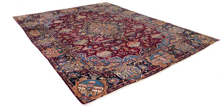 9' 9 x 12' 6 Hand Knotted Kashmar Persian Wool Rug