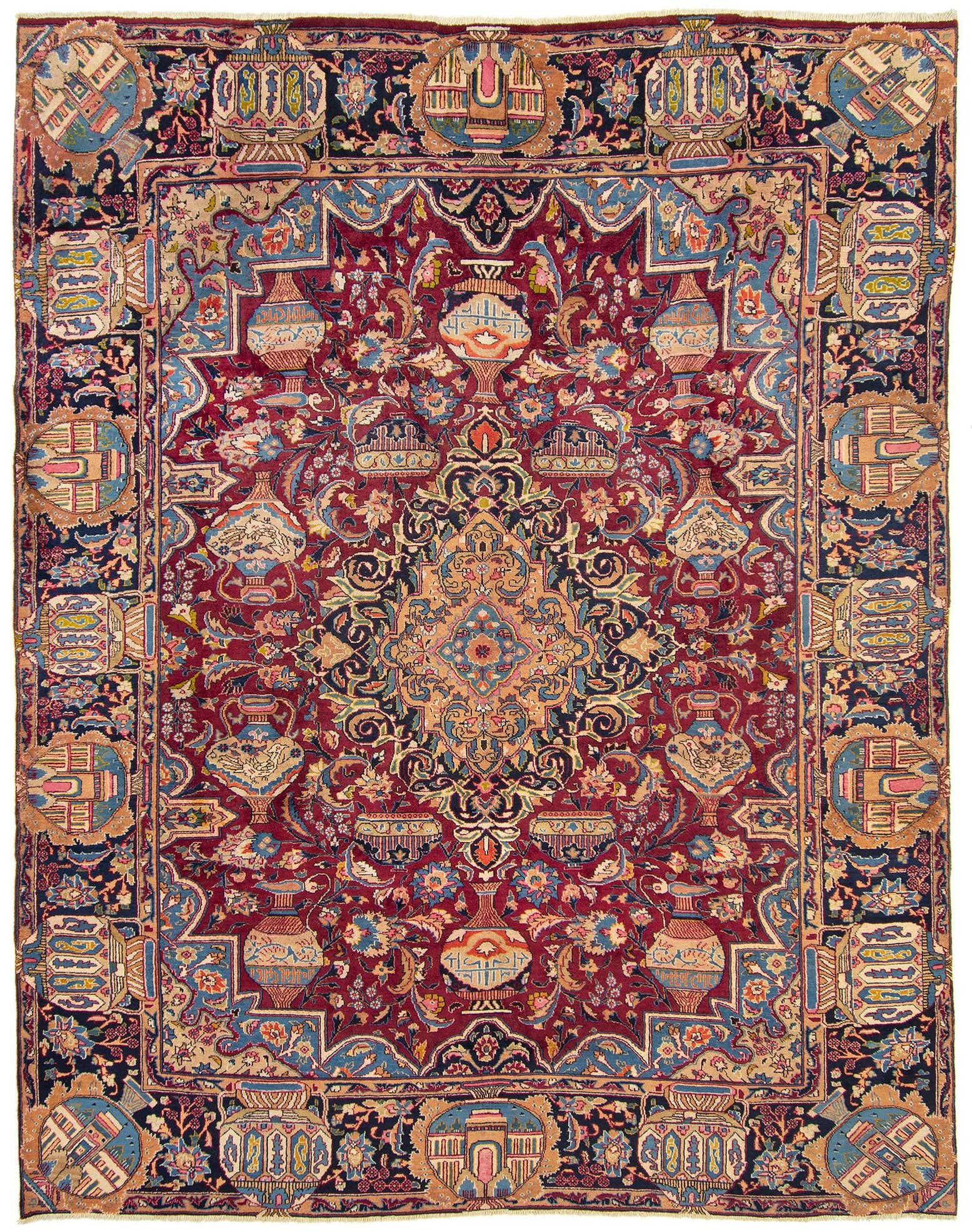 9' 9 x 12' 6 Hand Knotted Kashmar Persian Wool Rug
