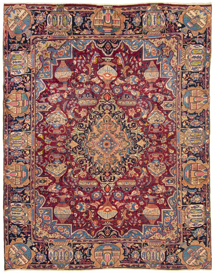 9' 9 x 12' 6 Hand Knotted Kashmar Persian Wool Rug